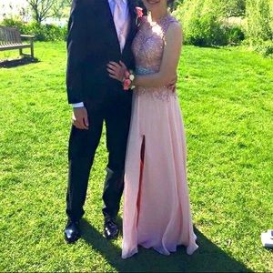 Pink Sequin Prom Dress